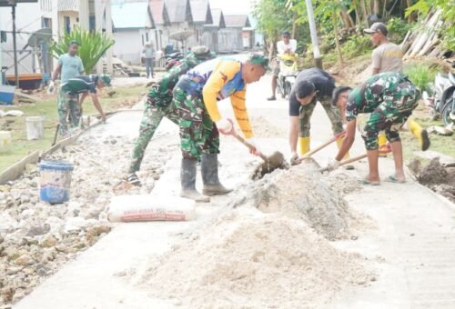 Semangat Satgas TMMD Ke-129 Dalam Pembangunan Infrastruktur di Desa Polewali