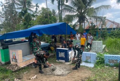 Kepedulian Sosial TNI, Satgas TMMD 129 Kodim Belu Terjun Bantu Pemakaman