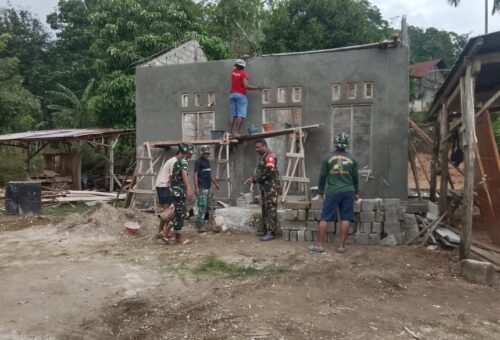 Progres Pengerjaan RTLH dalam TMMD Ke-129 Kodim Belu