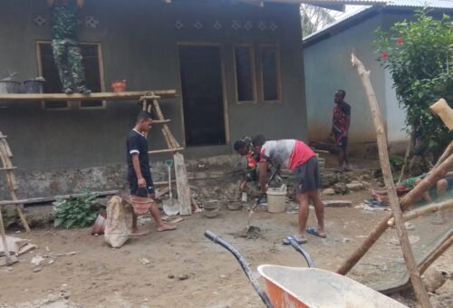 Progres Pembangunan RTLH di TMMD Persiapkan Rumah Bapak Tahu Mau