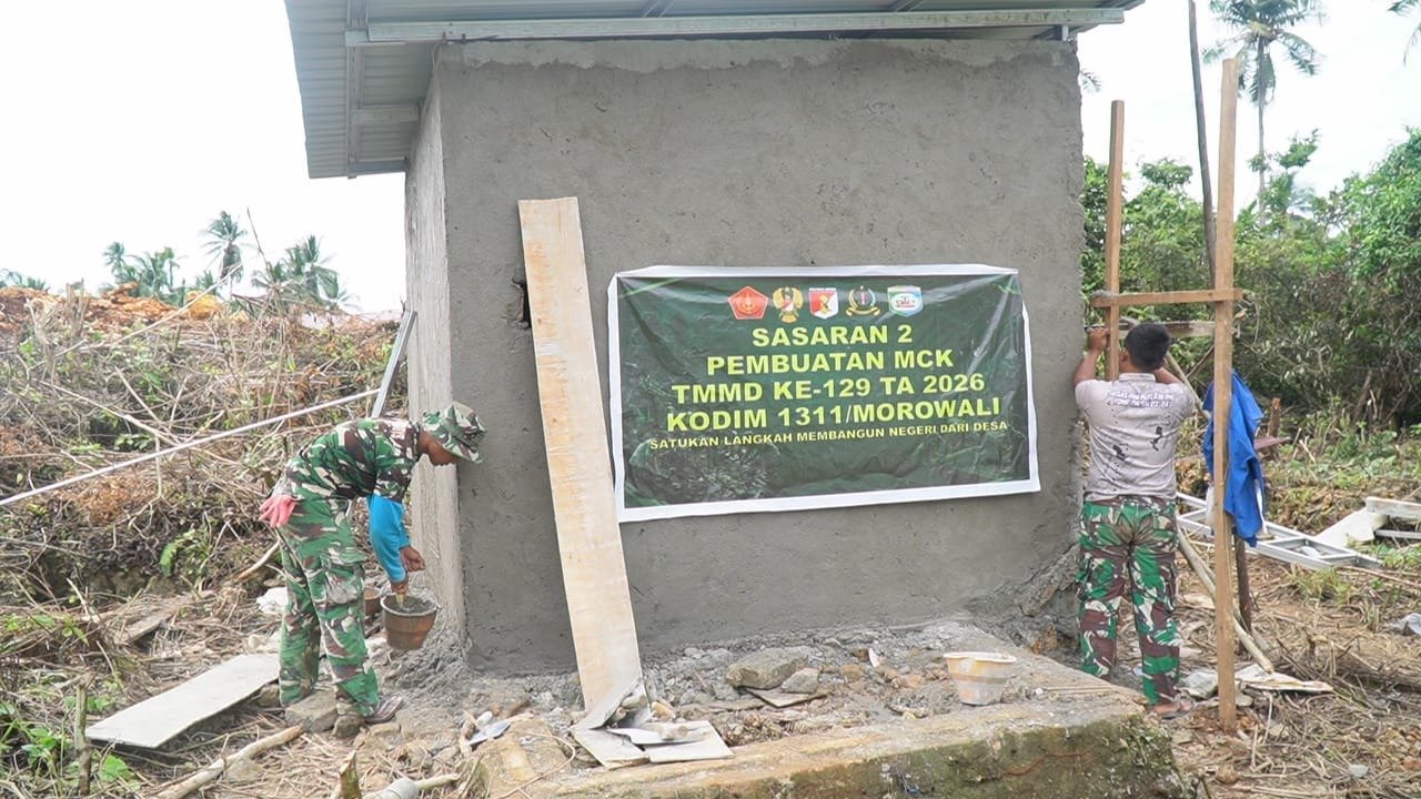 Desa Polewali Ucapkan Terima Kasih, Satgas TMMD Ke-129 Selesaikan Pembangunan MCK