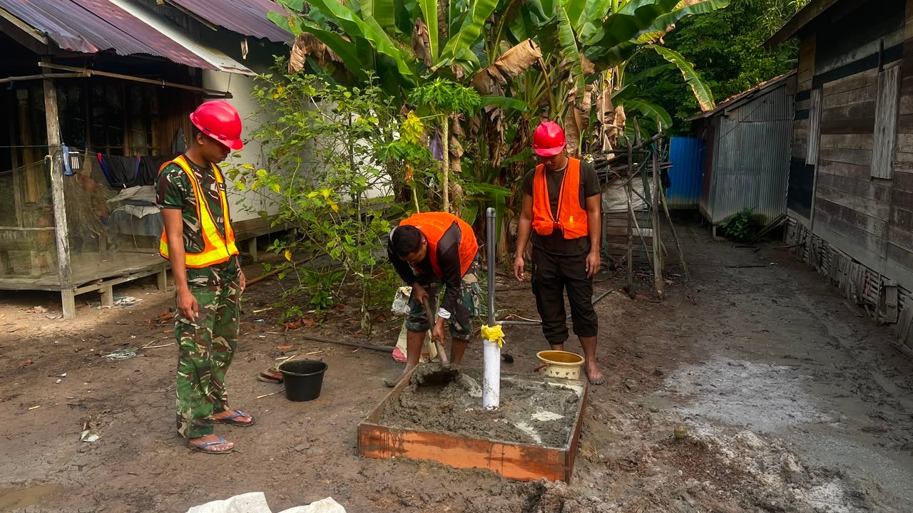 Kerja Sama Satgas TMMD dan Masyarakat Percepat Pembangunan Sumur Bor di Desa Bandar Raya
