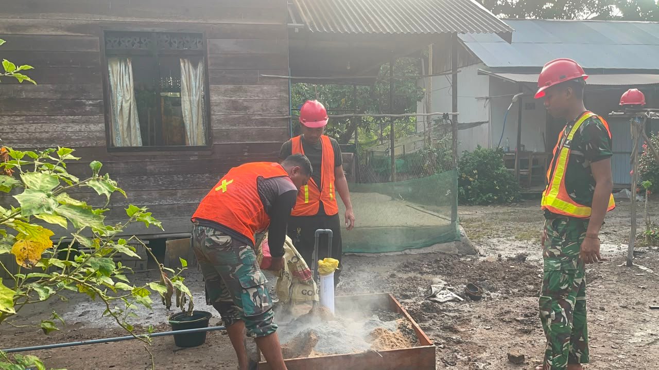 Pembangunan Sumur Bor di Desa Bandar Raya Dikebut oleh Satgas TMMD