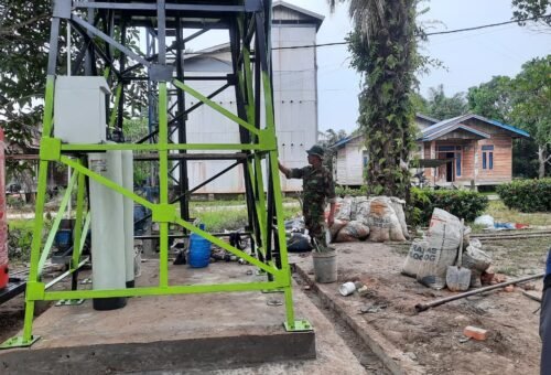 Pipa Instalasi Selesai, Fasilitas Air Bersih TMMD Ke-129 Menuju Penyelesaian