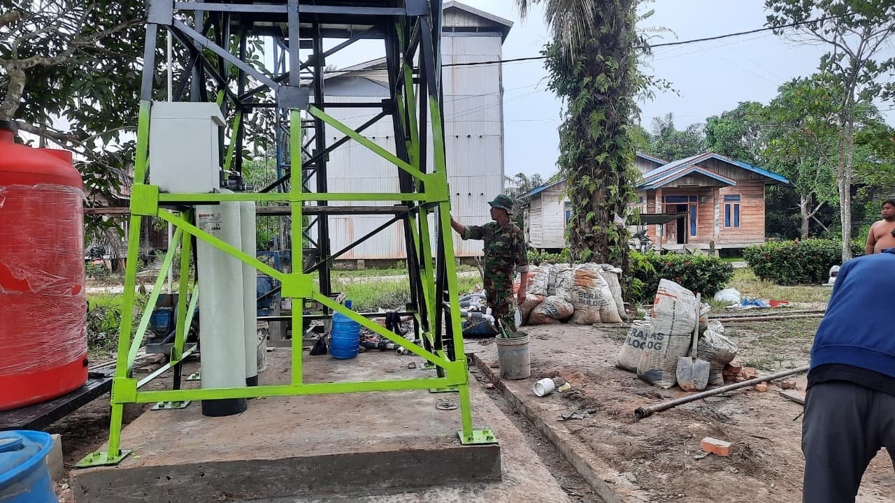 Pipa Instalasi Selesai, Fasilitas Air Bersih TMMD Ke-129 Menuju Penyelesaian