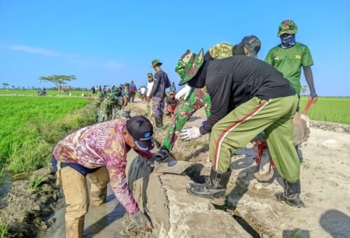 Semangat TNI Bersama Masyarakat Terus Menguat di Hari Ke-16 TMMD Ke-129
