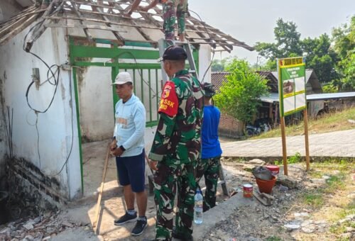 Danki Satgas TMMD 129 Tinjau Pembongkaran Pos Kamling di Desa Tlemang