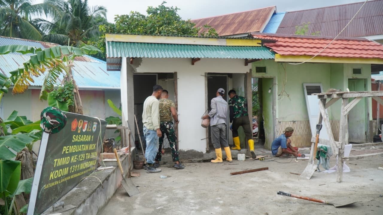 Progres Pembangunan MCK Masjid Quba Oleh Satgas TMMD Ke-129 di Morowali