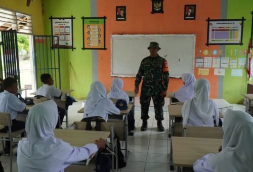 Satgas TMMD Ke-129 Kodim 1311/Morowali Kenalkan Program TMMD kepada Pelajar SMPN 2 Bungku Selatan