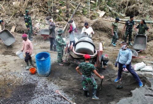 Progres Pembangunan Rabat Beton TMMD Ke-129 di Bangli Perkuat Jalur Distribusi Pertanian