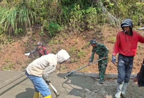 Sinergi antara Yon TP 938/Pancasona dan Komunitas dalam TMMD Ke-129 Cianjur