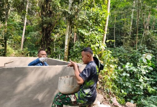 Progres Pembangunan Bak Penampungan Air TMMD Ke-129 di Cianjur Menuju Layanan Air Bersih