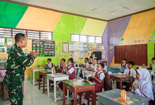 Satgas TMMD 129 Bangun Kedekatan dengan Pelajar Lewat Edukasi Wawasan Kebangsaan