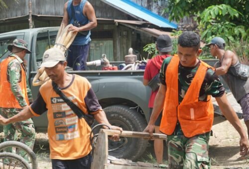 Satgas TMMD Ke-129 Matangkan Titik Pengeboran Lewat Penggeseran Alat Sumur Bor