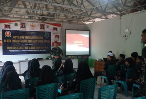 Satgas TMMD Bekali Warga Desa Bandar Raya dengan Pemahaman Empat Pilar Kebangsaan
