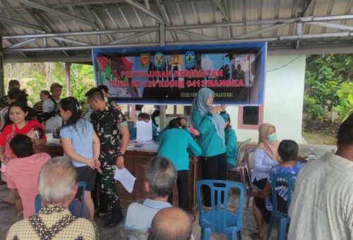 Satgas TMMD ke-129 Kodim 0413/Bangka Gelar Penyuluhan Kesehatan, Tingkatkan Kesadaran Warga Desa Deniang