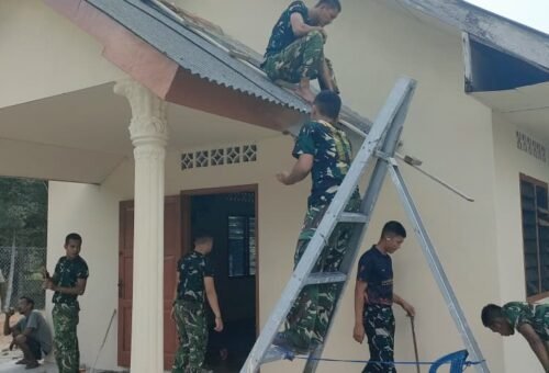 Satgas TMMD ke-129 Kodim 0413/Bangka Wujudkan Toleransi Lewat Pengecatan Rumah Ibadah