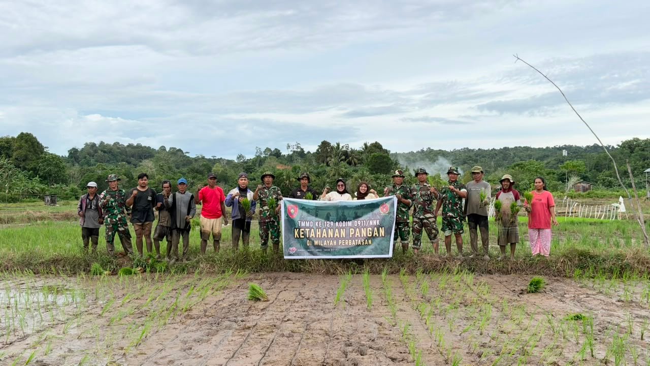 Satgas TMMD Ke-129 Kodim 0911/Nunukan Dampingi Kelompok Tani Matirowali Perkuat Ketahanan Pangan di Desa Binusan