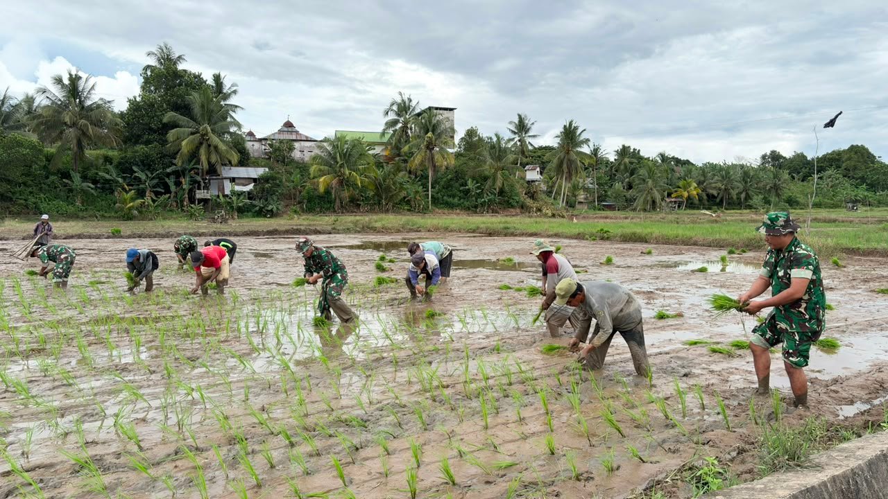 Gotong Royong Satgas TMMD dan Petani Desa Binusan Perkuat Kemandirian Pangan Wilayah Perbatasan