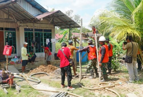 Pengeboran Sumur Bor ke-3 TMMD Ke-129 untuk Ketersediaan Air Bersih