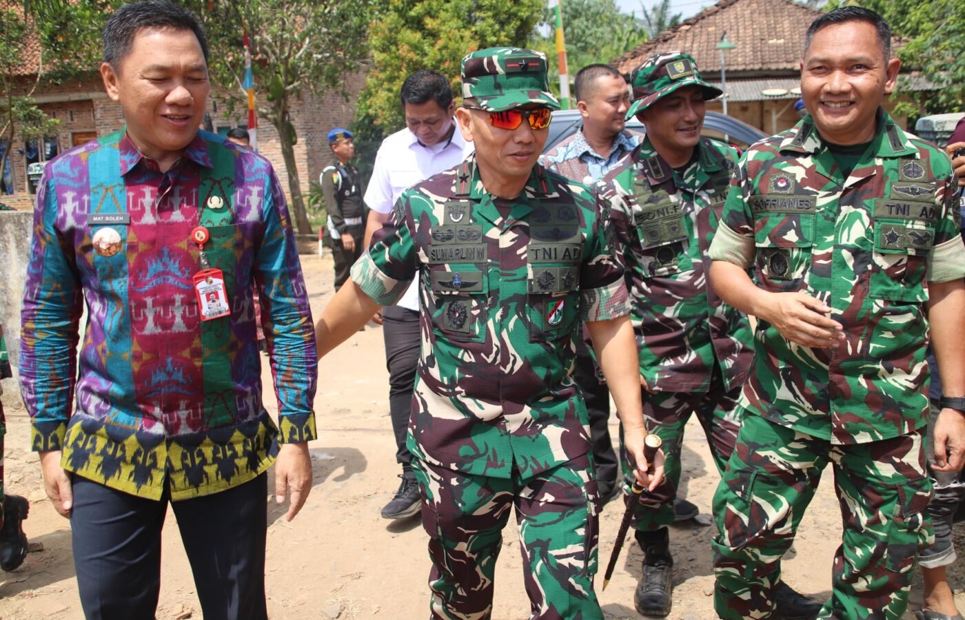Pengecekan Progres TMMD Ke-129 oleh Danrem 043/Gatam di Lampung Utara
