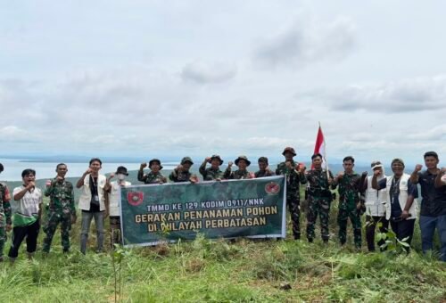 Pohon Buah Ditanam di Perbatasan RI-Malaysia oleh Satgas TMMD ke-129