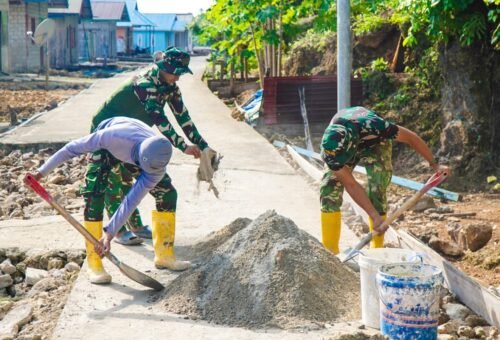 Upaya Intensif Satgas TMMD Ke-129 Kodim 1311/Morowali dalam Proyek Rabat Jalan di Desa Polewali