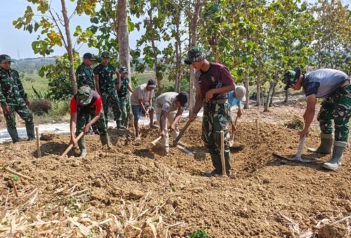 Monitoring Program TMMD 129, Sinergi Antara Danramil dan Danki Satgas di Desa Tlemang