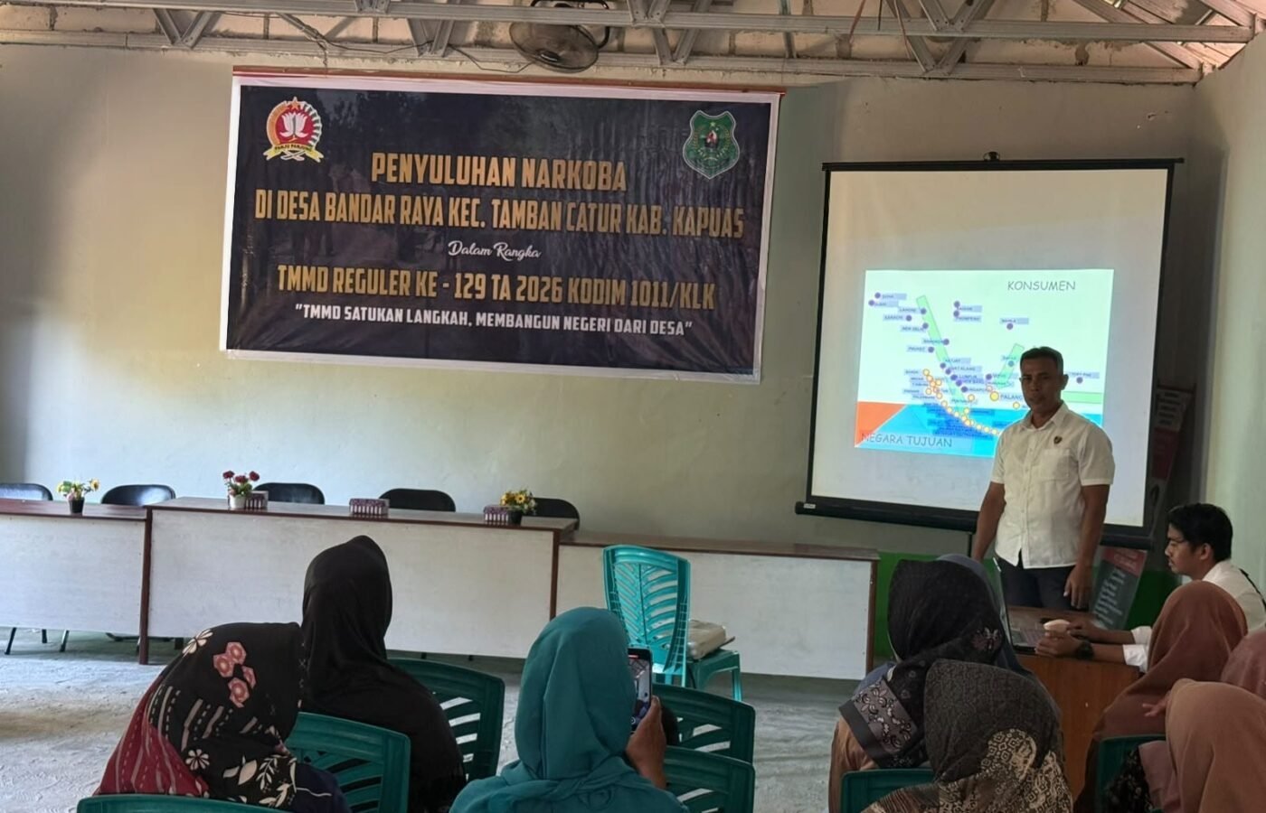 Polres Kapuas dan Kodim 1011/Klk Gelar Penyuluhan Narkoba Dalam Rangka TMMD Reguler Ke-129 TA 2026.