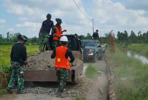 Pembangunan Infrastruktur di Desa Bandaraya oleh Satgas TMMD Reguler ke-129