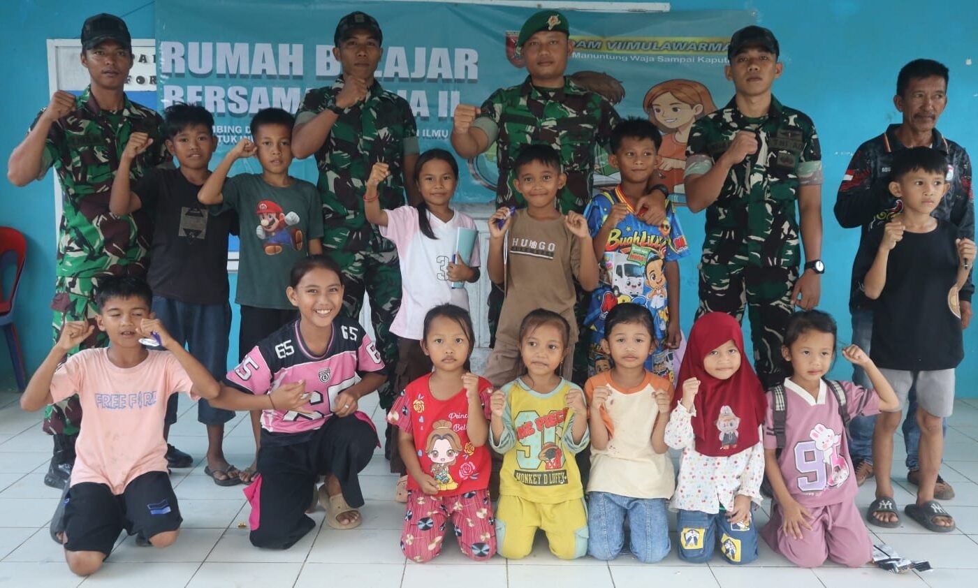 Program Belajar Bersama Ceria Satgas TMMD Kodim 0911/Nunukan, Anak-anak Diberi Semangat untuk Belajar