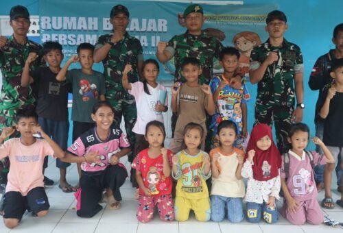 Program Belajar Bersama Ceria Satgas TMMD Kodim 0911/Nunukan, Anak-anak Diberi Semangat untuk Belajar