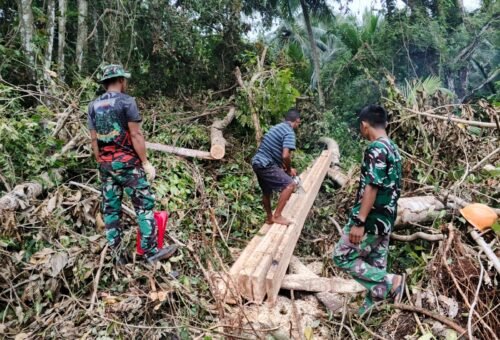 Dedikasi Satgas TMMD Ke-129 dalam Renovasi Rumah Warga di Desa Umbele