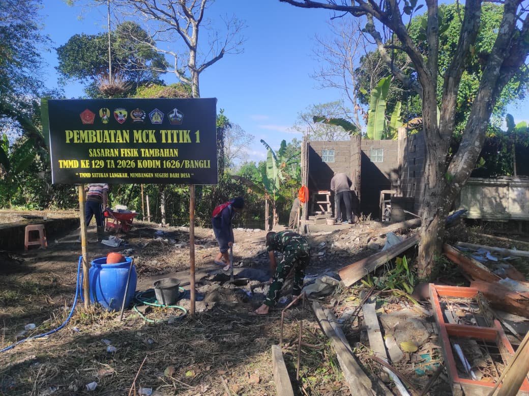 Fasilitas MCK dari TMMD Ke-129 Ciptakan Kesehatan Lingkungan di Desa Sekardadi