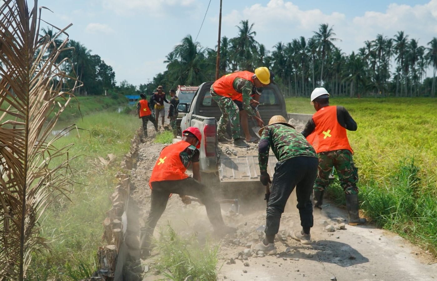 Pembangunan Infrastruktur Jalan di Desa Bandaraya Dikebut oleh TMMD Ke-129