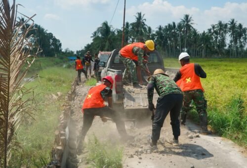 Pembangunan Infrastruktur Jalan di Desa Bandaraya Dikebut oleh TMMD Ke-129