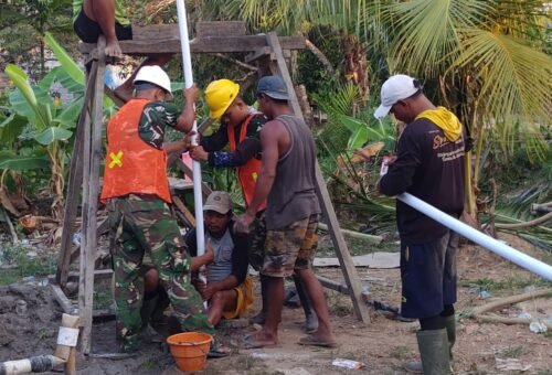 Realisasi Program Sanitasi di Desa Bandaraya oleh Satgas TMMD