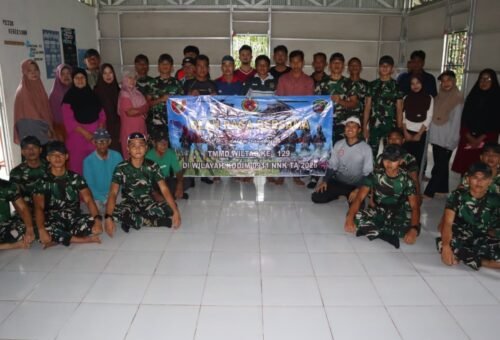 Kegiatan Olahraga TNI dan Warga Desa Liang Bunyu Tingkatkan Kerja Sama