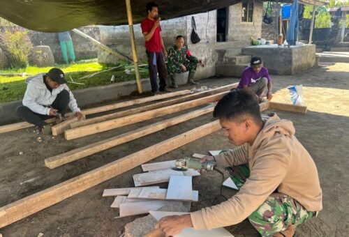 Pemantauan Aktivitas Pembangunan RTLH TMMD Ke-129 oleh Wadansatgas Kodim 1626/Bangli