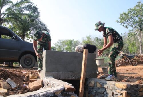 Pembangunan Gorong-Gorong TMMD ke-129 di Desa Baru Raharja Menuju Akhir Pengerjaan