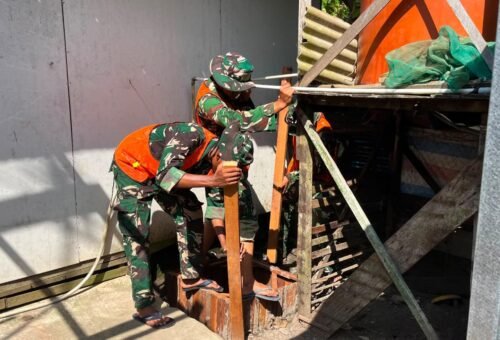Kerjasama Antara Satgas TMMD dan Komunitas Lokal Dalam Membangun Fasilitas Sanitasi