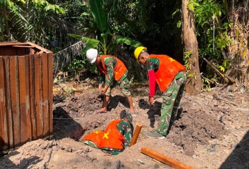 Pembangunan Fasilitas Sanitasi Ibu Jubaidah oleh Satgas TMMD Ke-129