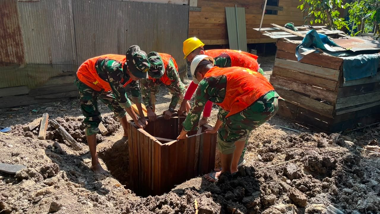 Pembangunan Septik Tank MCK TMMD Dukung Sanitasi Warga Desa Bandar Raya