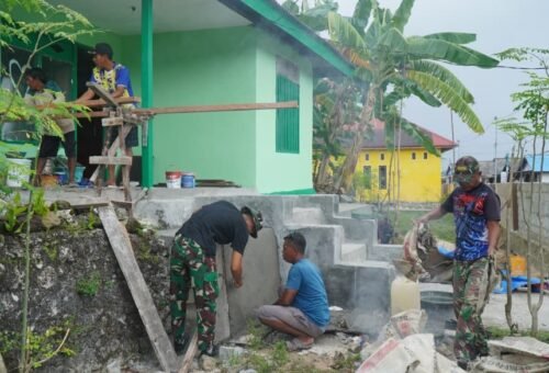 Pembangunan Rumah Suardi di Pulau Dua Mendapat Dukungan dari Satgas TMMD