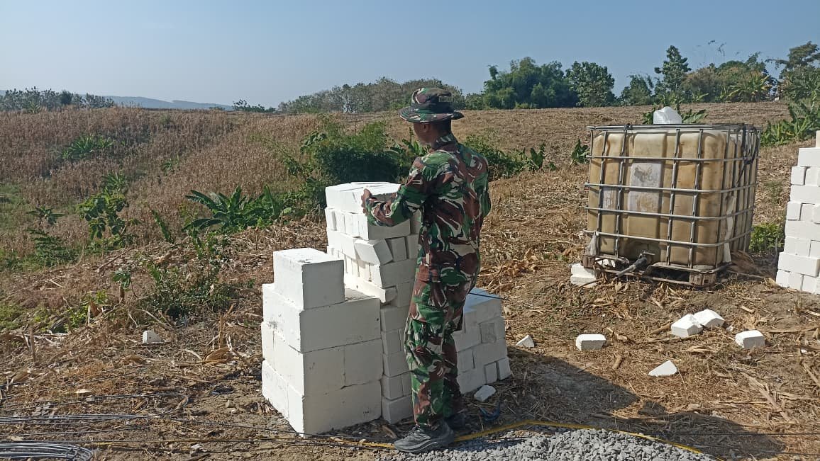 Penguatan Struktur Tandon Air, Satgas TMMD Fokus pada Material Berkualitas