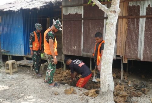Pembangunan Sanitasi di Desa Bandar Raya Dipercepat oleh Satgas TMMD Kodim 1011/KLK