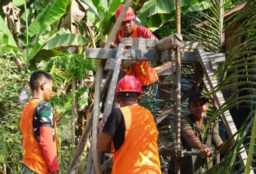 Kegiatan TMMD Mempercepat Pembangunan Sumur Bor di Desa Bandar Raya