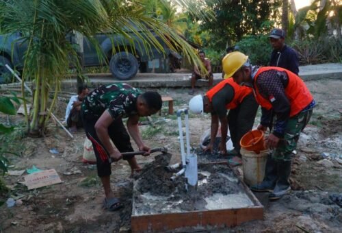Penyelesaian Sumur Bor di Desa Bandar Raya Berkat Kerjasama Satgas TMMD dan Masyarakat