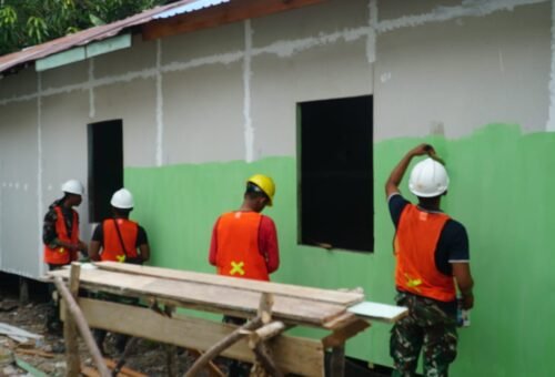 Progres Cepat TMMD Ke-129 Kodim 1011/KLK dalam Penyelesaian RTLH Ibu Wahida