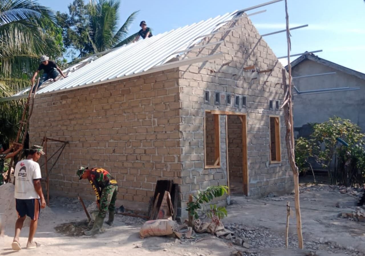 Kemajuan Pembangunan Rumah Bapak Iwan dalam Program TMMD Ke-129 Kodim 0413/Bangka